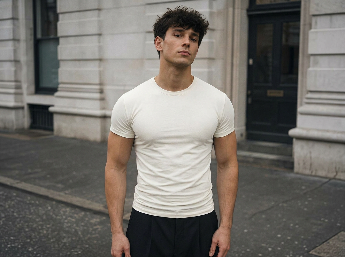 Magic Fit am Model — Weiß Front